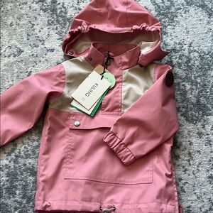 Kuling Pink and Beige Kids' Rain Jacket